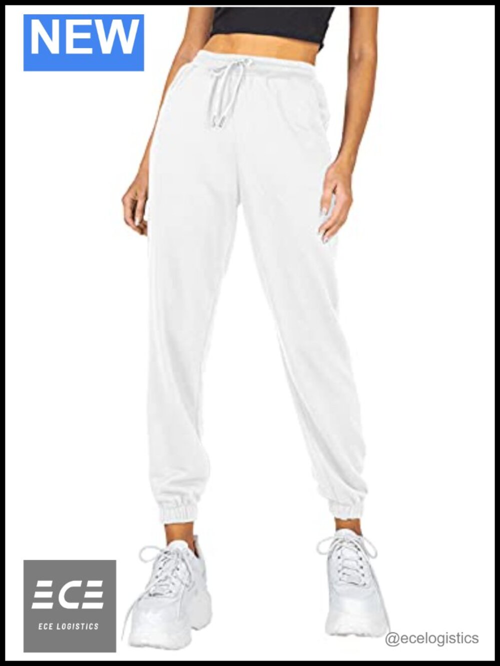 Cinch Bottom Sweatpants Soft Elast Waist Pockets Athletic Joggers